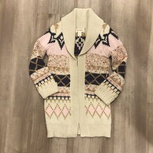 Cat and Jack, Girls Long Sweater Cardigan, Size XS